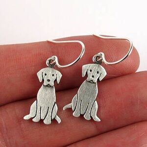 Silver Lab Labrador Puppy Dog Earrings – Cute Pet Jewelry NWT